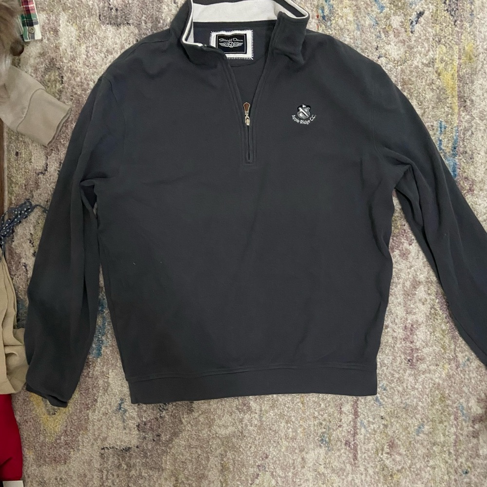Vintage grey half zip crew neck